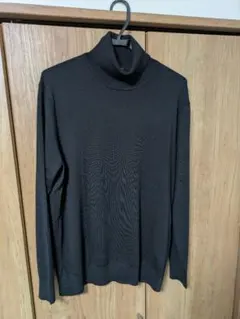 ユニクロ メリノ タートルネック セーター ブラック XL