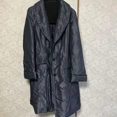ダークグレー ロングコート 大きな襟付き