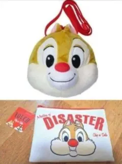 新品⭐デール ぬいぐるみショルダーバッグがまぐち&フラットポーチディズニーチップ