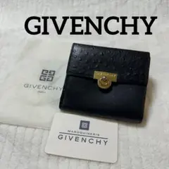 GIVENCHY ジバンシー 本革折り財布 オーストリッチ型押し レザー がま口のサムネイル