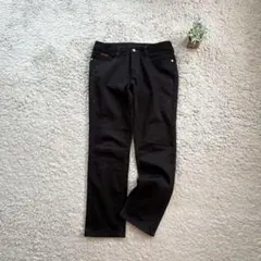 【BOBSON】ストレッチパンツ コットン ポケット シンプル ブラック 万能