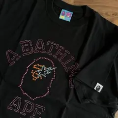 【L】激レア ラインストーン BAPE エイプ 半袖 Tシャツ