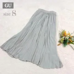 【ジーユー】GU プリーツミディスカート ロング フレア ウエストゴム S