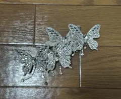 蝶型クリスタルヘアクリップ
