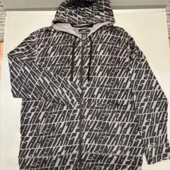 アルパインスターズ フード付きパーカー グレー系/ロゴ総柄 サイズXXL