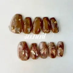 ネイルチップ　現品　オーダー　ニュアンスネイル　バレンタイン　冬　no.82