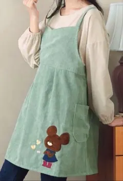 くまのがっこう　the bear's school コーデュロイエプロン　長袖
