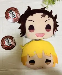 鬼滅の刃 きゃらまる　ぬいぐるみパスケース2点セット　炭治郎 善逸