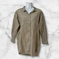 【studio CLIP】 長袖チュニックシャツ/ベージュ/M