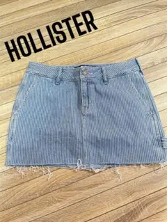 【美品】HOLLISTER ホリスター　ストライプ柄　デニムスカート