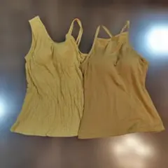 GU＆ノーブランド　ベージュキャミソール 2枚セット　MサイズSサイズ 使用スミ