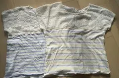 earth music&ecology ボーダーレース付きTシャツ　2枚セット