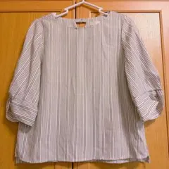 any SiS（オンワード樫山）ブラウス ベージュ 五分袖ブラウス M