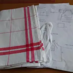 キッチンクロス子供用エプロン製作sueのキット　check＆stripe