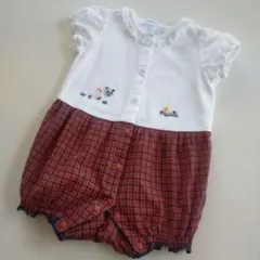 美品★2021SS★70cm familiar ファミリアチェック半袖ロンパース