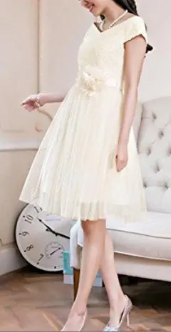 ◆新品◆レディース パーティードレス 結婚式 お呼ばれ パニエ L ホワイト