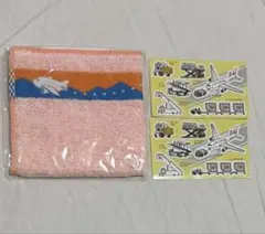 [新品未使用]JAL キッズノベルティ　ステッカー2枚&今治ミニタオル　セット