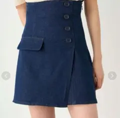 SNIDEL サイドボタンデニムスカショーパン　インディゴ　M