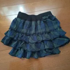 キッズ服　チェック柄フリルスカート？半ズボン？サイズ130