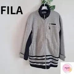 FILA フィラ スウェットジャケット ボア M グレー ブラック メンズ
