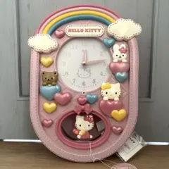 当時物　平成レトロ　SANRIO サンリオ　ハローキティ　掛時計　振り子時計