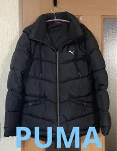 PUMA フード付き ブラックダウンジャケット
