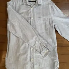 H&M ストライプ柄　長袖シャツ　水色と白のストライプ　メンズ　175cm
