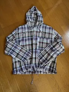 チェック柄フード付きシャツ Mのサムネイル