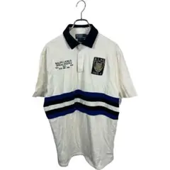 POLO ポロラルフローレン　メンズ　刺繍デザイン　半袖ポロシャツ　エンブレム