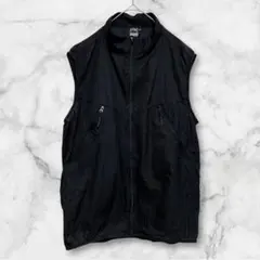 イーブンリバー ナイロンジャケット ノースリーブ 薄手 黒 夏 秋 LL