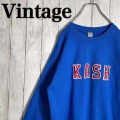 【一点物】ビンテージ　ワッペンロゴ　刺繍センターロゴスウェット　ユニセックス古着