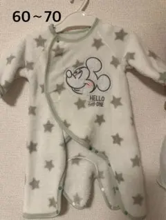 【美品】ディズニー　ミッキー　ロンパース　モコモコ