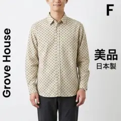 【GLOVE HOUSE Red】美品 レトロ柄 長袖 シャツ コットン100%のサムネイル