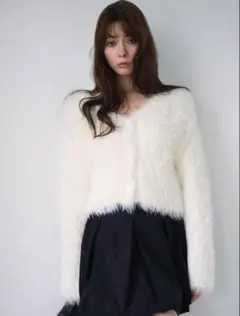 FRAY I.Dフレイアイディーフィルムシャギーニットカーディガン