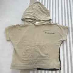 CONVERSE 半袖トレーナー 90cm ベージュ ブラック バイカラー