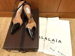 【新品未使用】ALAIA アライア パテント ハートパンプス 黒 36のサムネイル