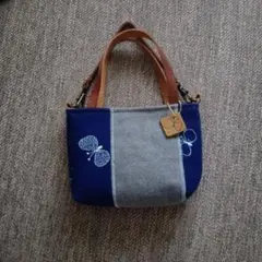 ◆ハンドメイド◆ミナペルホネン　つぎはぎ小さな飾りトートバッグ