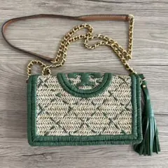 トリーバーチ　かご編みショルダーミニバッグ