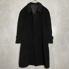 Vintage 美品　ブラック　カシミヤ　ウール　ステンカラーコート