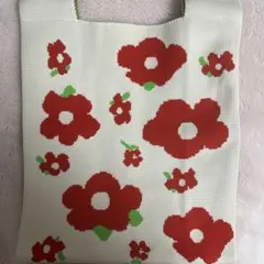 花柄ハンドバッグ クリーム色