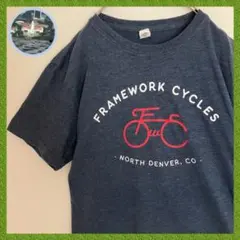 アメリカ 企業ロゴ フレームワークサイクル ビッグロゴ 霜降り Tシャツtシャツ