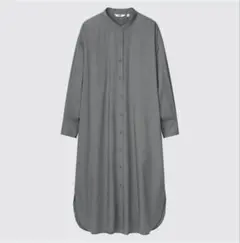 【美品】コットンギャザーロングシャツワンピース