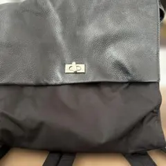 黒 レザー ナイロン リュック・バックパック