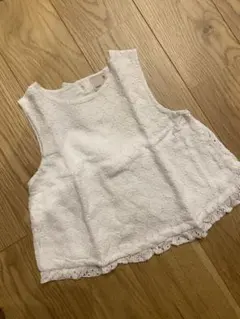 petit main 花柄 レース タンクトップ