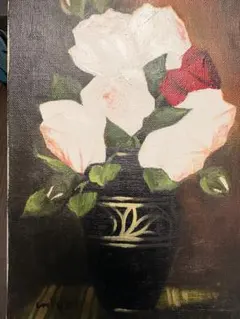 篠田照夫【薔薇】肉筆油彩画 直筆サインあり - メルカリ