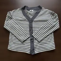 ペアマノン ブルー ホワイト ストライプ カーディガン 120