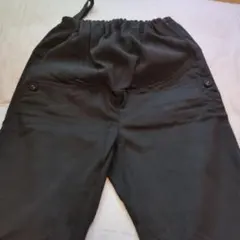 ブラック マタニティパンツ ボタン付き