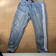 ライトブルー サイドストライプ パンツ