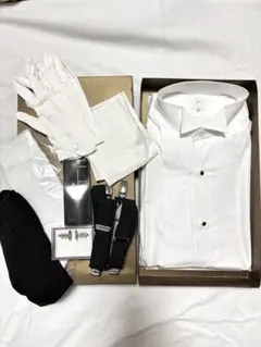 お値下げ中！　ウィングカラーシャツ　新郎小物セット　ベストアニバーサリー　XL