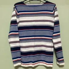ユナイテッドアローズ ストライプ柄 リバーシブル 長袖カットソー ボートネック